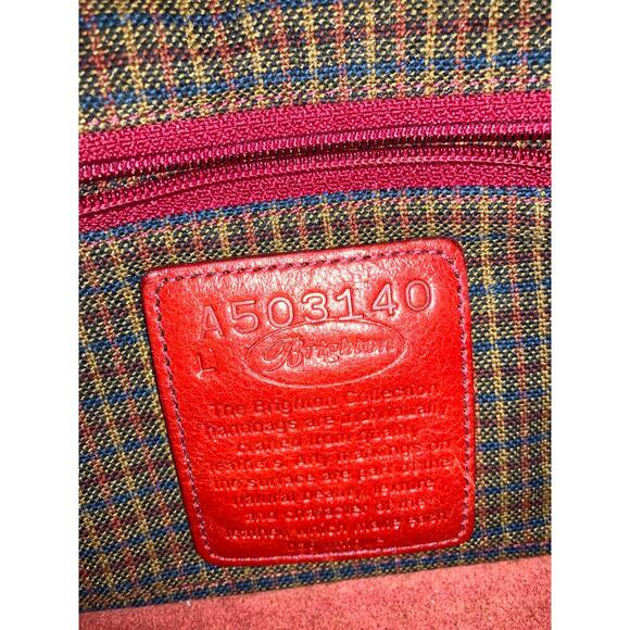 BRIGHTON SMALL RED SMOOTH LEATHER ANIMAL PRINT SHOULDR BAG - Picture 12 of 16